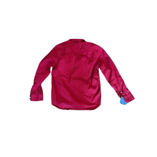 H&M L.O.G.G. Boys Button Front Shirt Size 9-10Y Red Long Sleeve Cotton