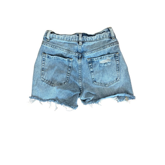 PacSun Baggy Denim Shorts Women's Size 25 Distressed Button Fly Light Wash