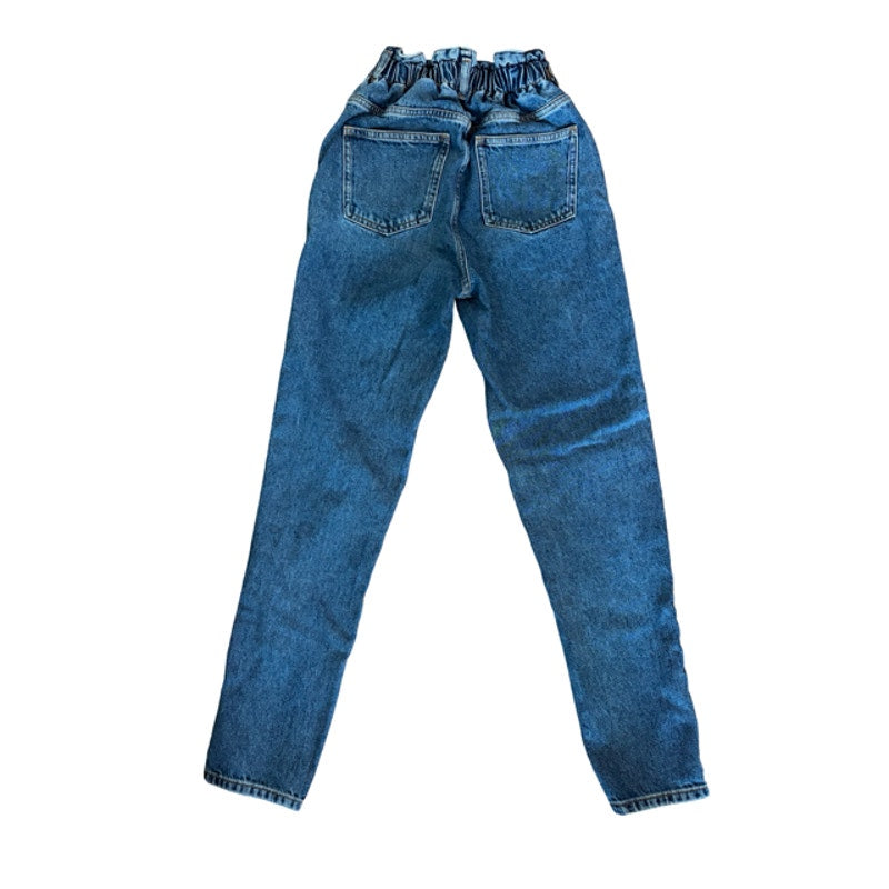 New Look Tori Mom Jeans Women's US 2 UK 6 EU 34 Paperbag Waist 100% Cotton Denim