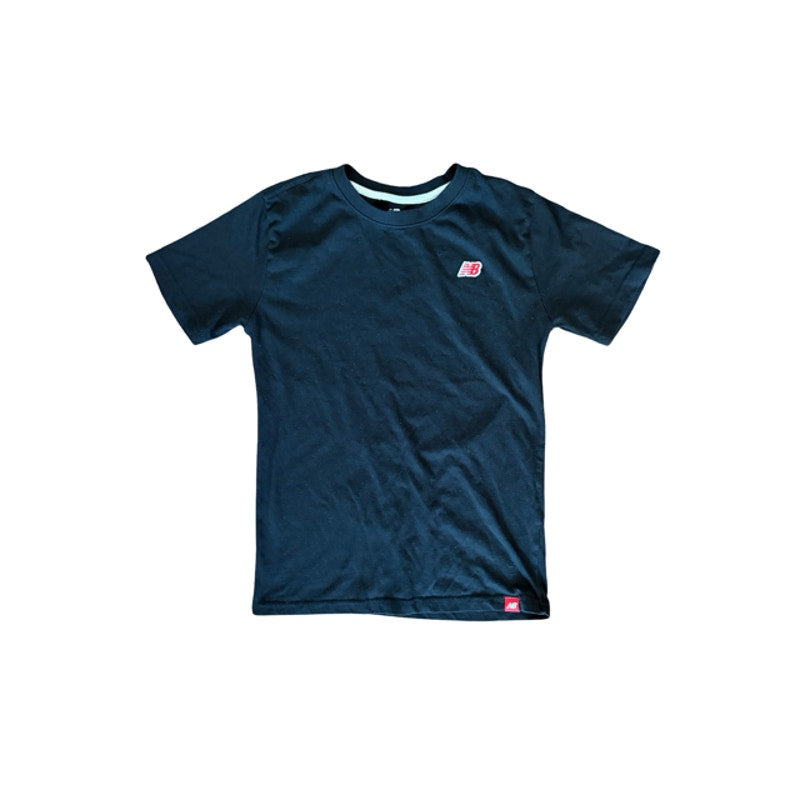New Balance Boys T-Shirt Size Large 14/16 Black Logo Athletic Tee