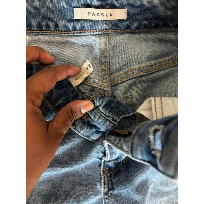 PacSun Mom Jeans Women's Size 24 Medium Wash High Rise Tapered Denim