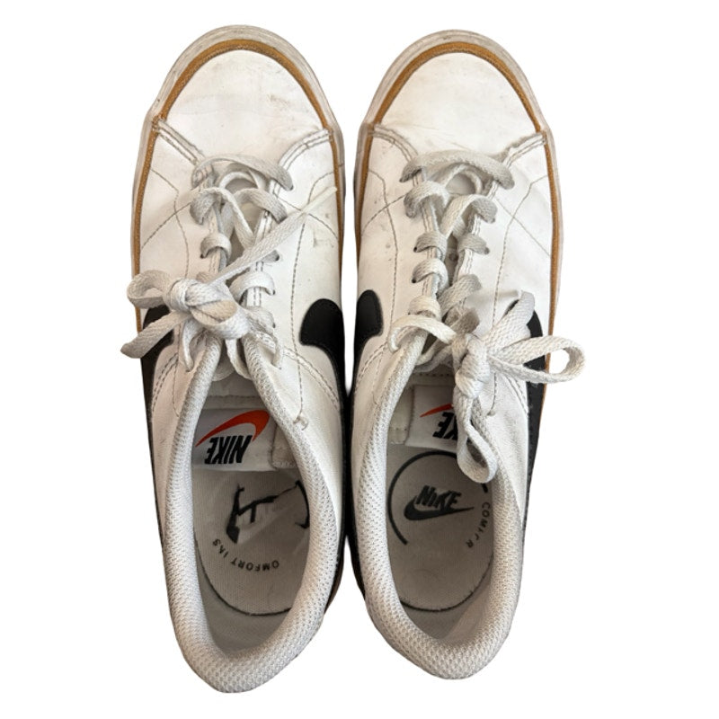 Nike Court Legacy Sneakers Youth Size 5Y White Black Gum Sole Casual Shoes