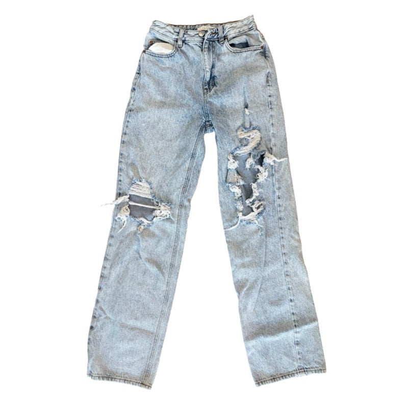 PacSun 90s Boyfriend Jeans Women's Size 26 Light Wash Distressed High Rise Denim