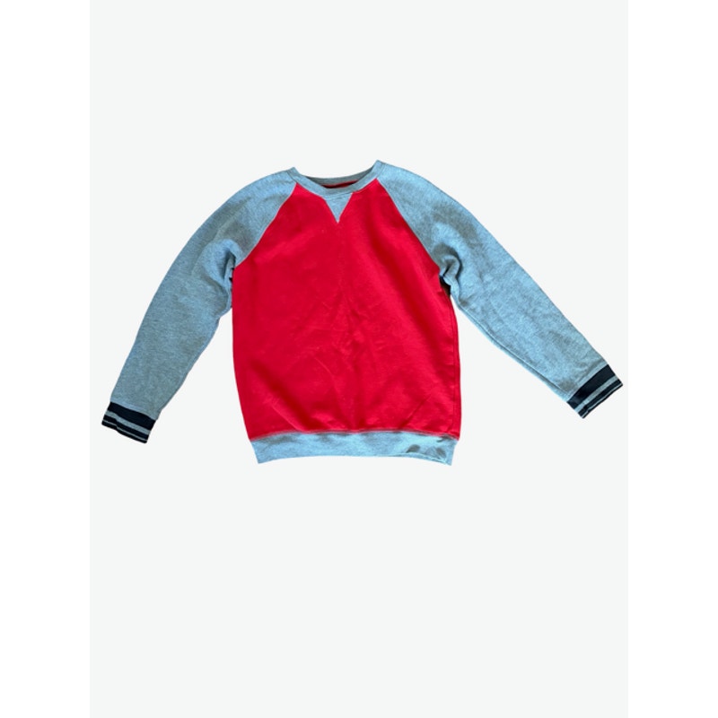 Athletic Works Boys Sweatshirt Size XL 14/16 Red Gray Fleece Crewneck Pullover