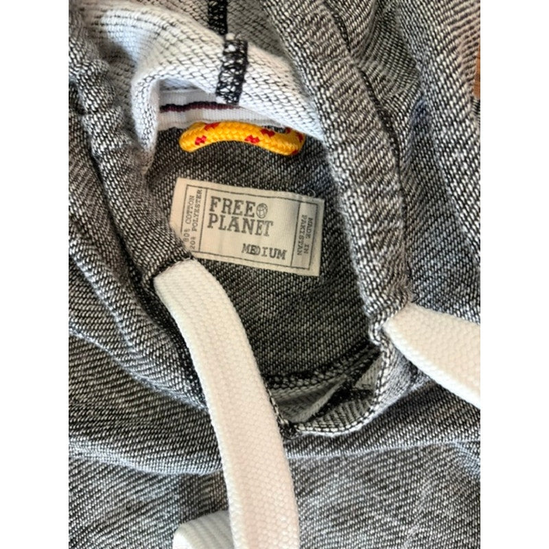 Free Planet Boys Medium Gray Space Dye Pullover Hoodie Kangaroo Pocket