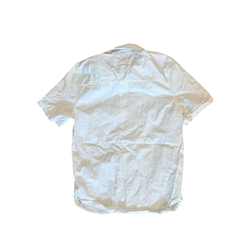 H&M L.O.G.G. Boys Button Front Shirt Size 9-10Y White Short Sleeve Cotton