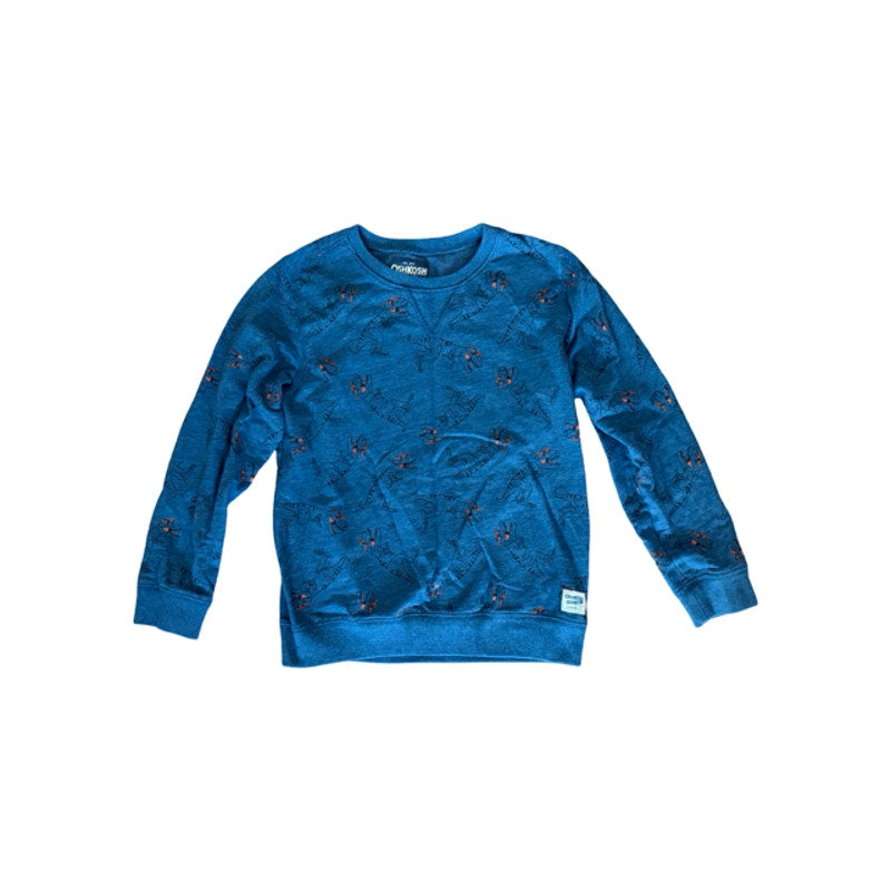 OshKosh B'gosh Boys Sweatshirt Size 12 Blue Graphic Crewneck Pullover